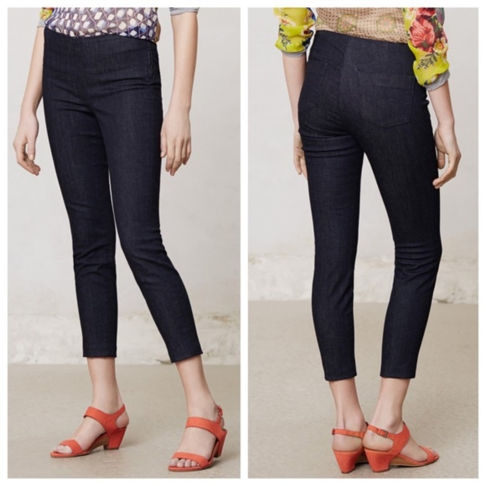 J Brand Clean Rinse Cropped Dark Wash Skinny Jeans
